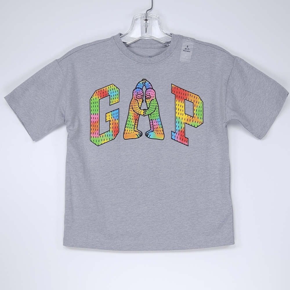 🆕️ | Gap Kids x Frank Ape Graphic T-Shirt Short Sleeve Gray Youth Small